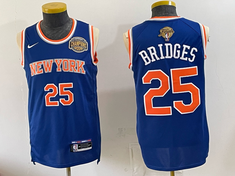 Men New York Knicks #25 Bridges blue 2026 Nike NBA jersey 0722023->new york knicks->NBA Jersey